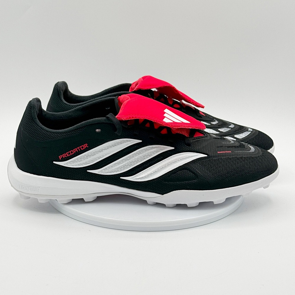 Adidas Predator League Fold Over Tongue Turf Soccer / Size 9 Mens / Black Red